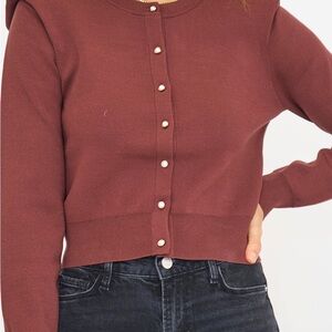 Astr the label Cardigan with Pearl Accents